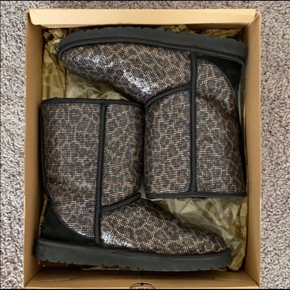 Leopard Sequin Ugg Boots - Picture 3 of 5